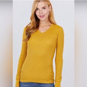 Mustard Yellow V-Neck Thermal